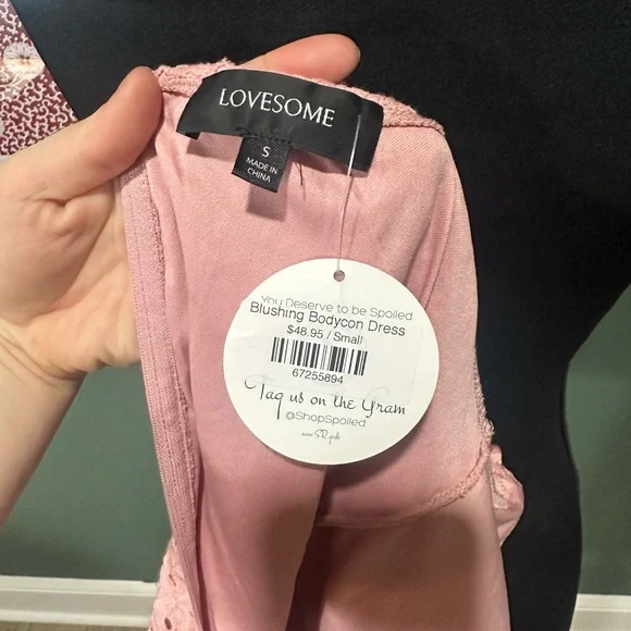 SOLD Pink Ruched Bodycon Mini Dress with Sweetheart Neckline - Picture 5 of 5